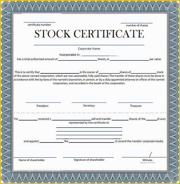 Free Stock Certificate Template Of Stock Certificate Template 4 Free Download for Pdf Word