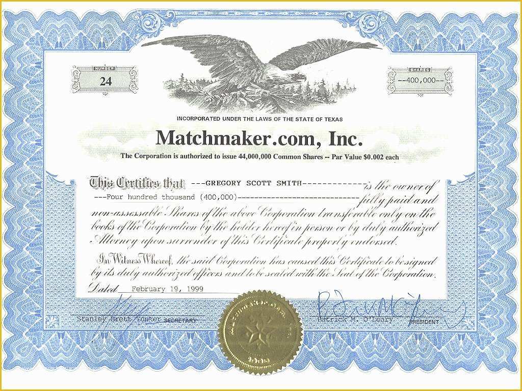 Free Stock Certificate Template Of Stock Certificate Template