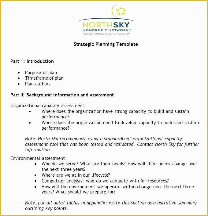 Free Strategic Plan Template for Nonprofits Of Template Free Nonprofit Business Plan Template Word