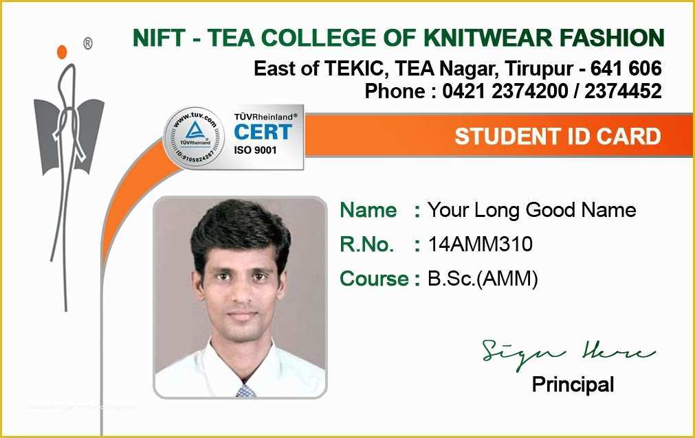 Free Student Id Card Template Of Id Card Coimbatore Ph Student Id Card