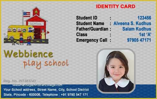Free Student Id Card Template Of Id Cards Student Id Card Template Series