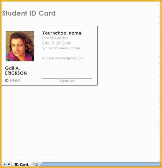 Free Student Id Card Template Of Id Template