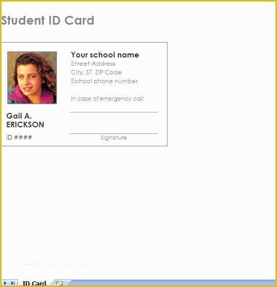 Free Student Id Card Template Of Student Id Card Template