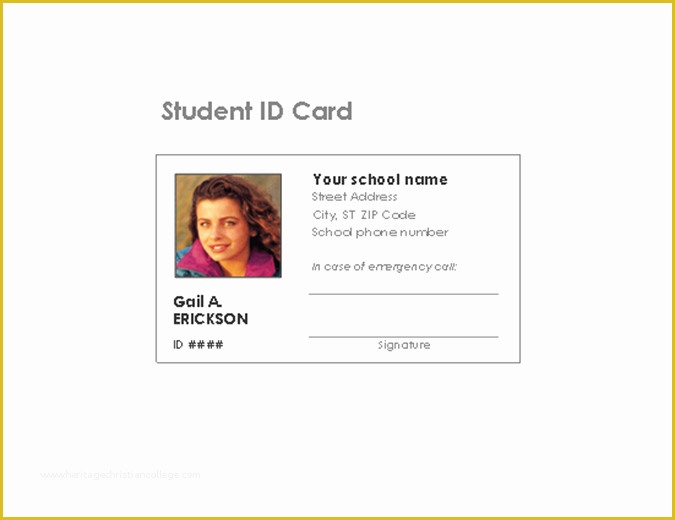 Free Student Id Card Template Of Student Identification Card