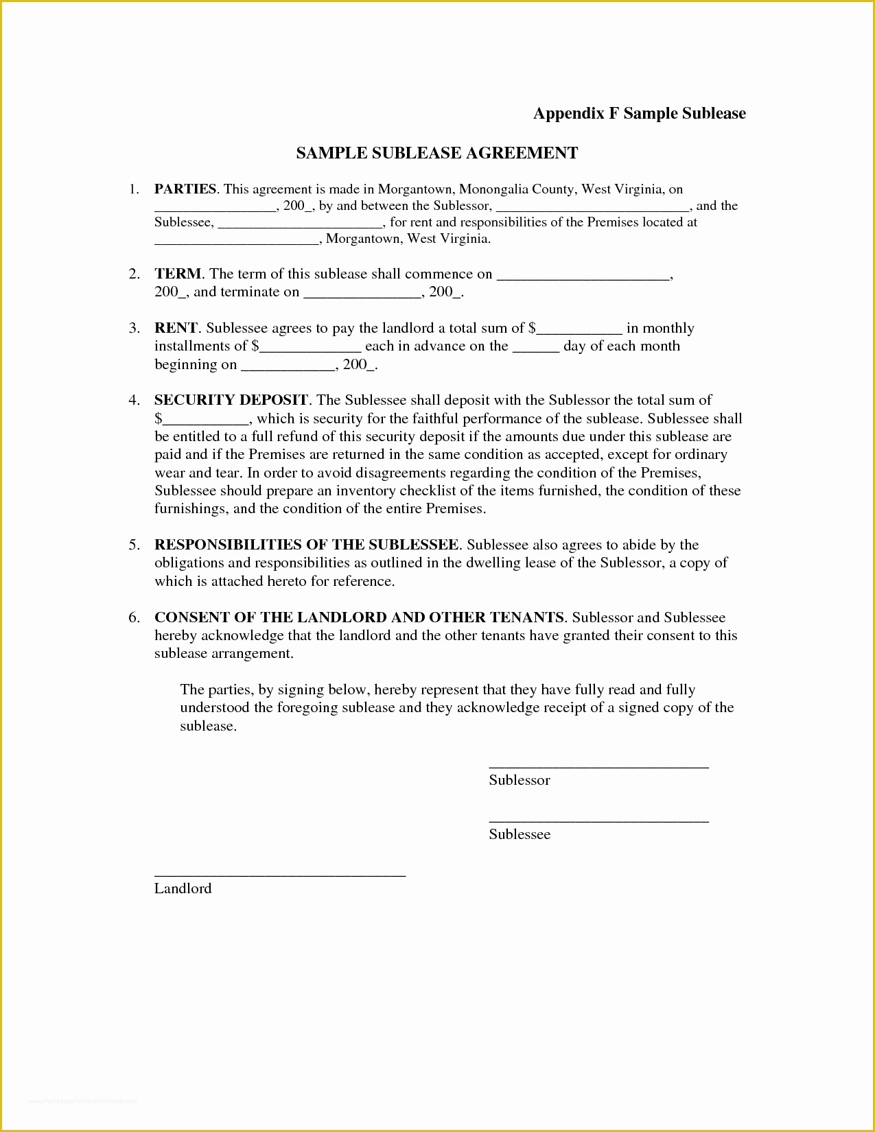 Free Sublease Agreement Template Of Basic Sublet Agreement Portablegasgrillweber