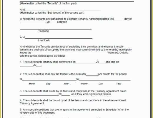 Free Sublease Agreement Template Of Sublease Agreement Florida