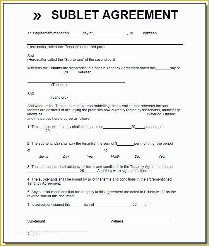 49 Free Sublease Agreement Template