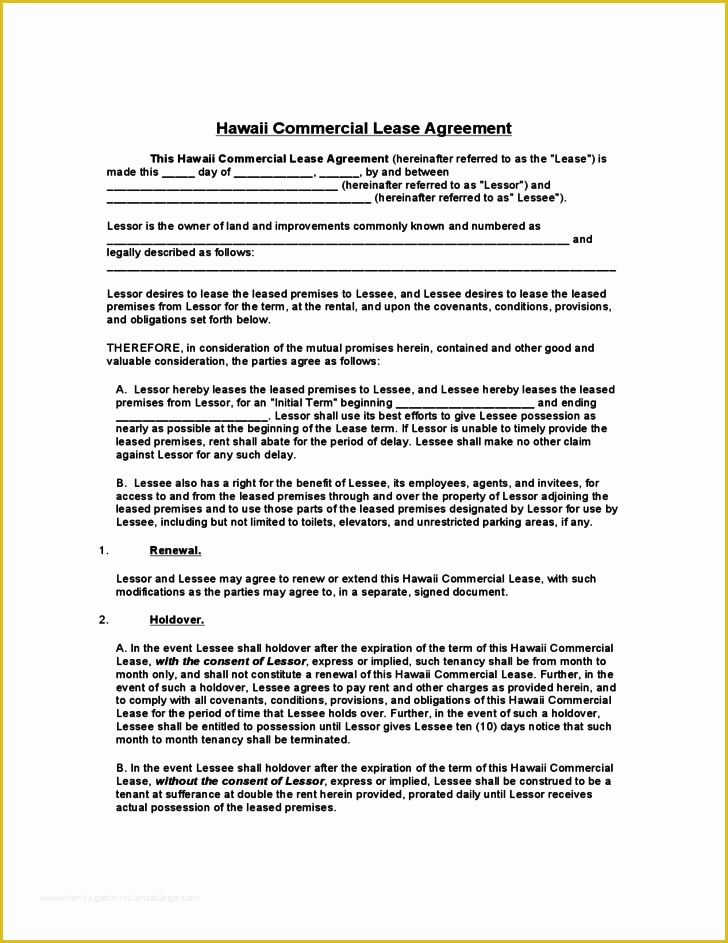 Free Sublet Lease Agreement Template Of Hawaii Mercial Lease Agreement Template Free Download