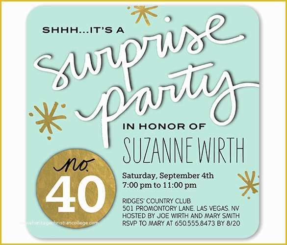 Free Surprise 50th Birthday Party Invitations Templates Of 26 Surprise Birthday Invitation Templates – Free Sample