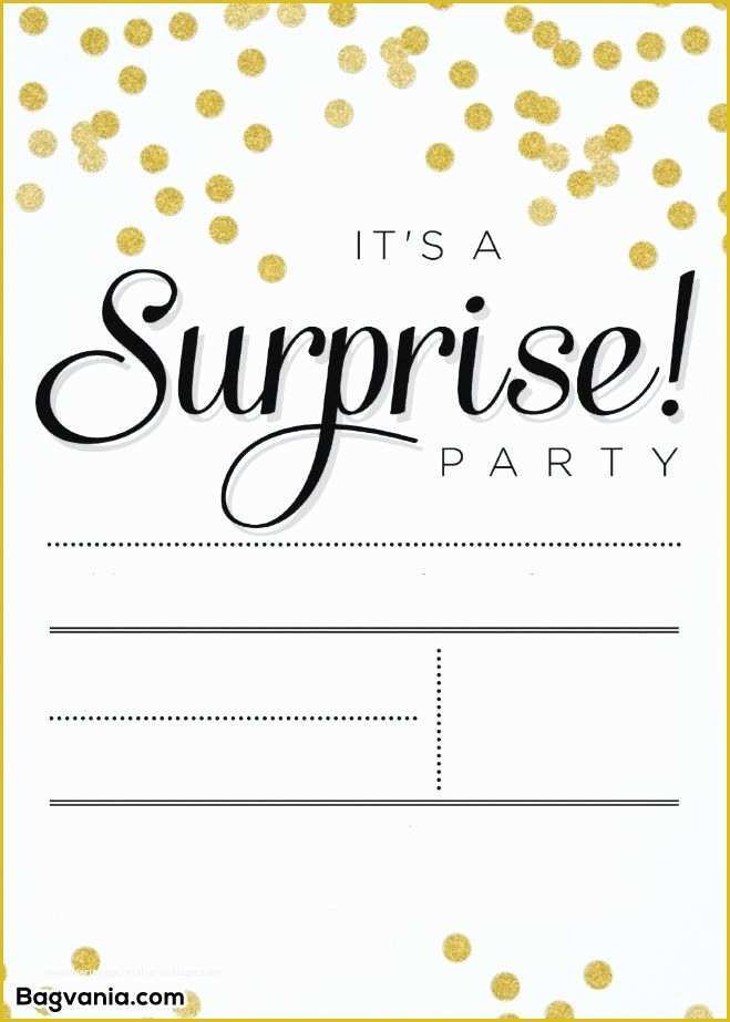 Free Surprise 50th Birthday Party Invitations Templates Of Free Printable Surprise Birthday Invitations – Bagvania
