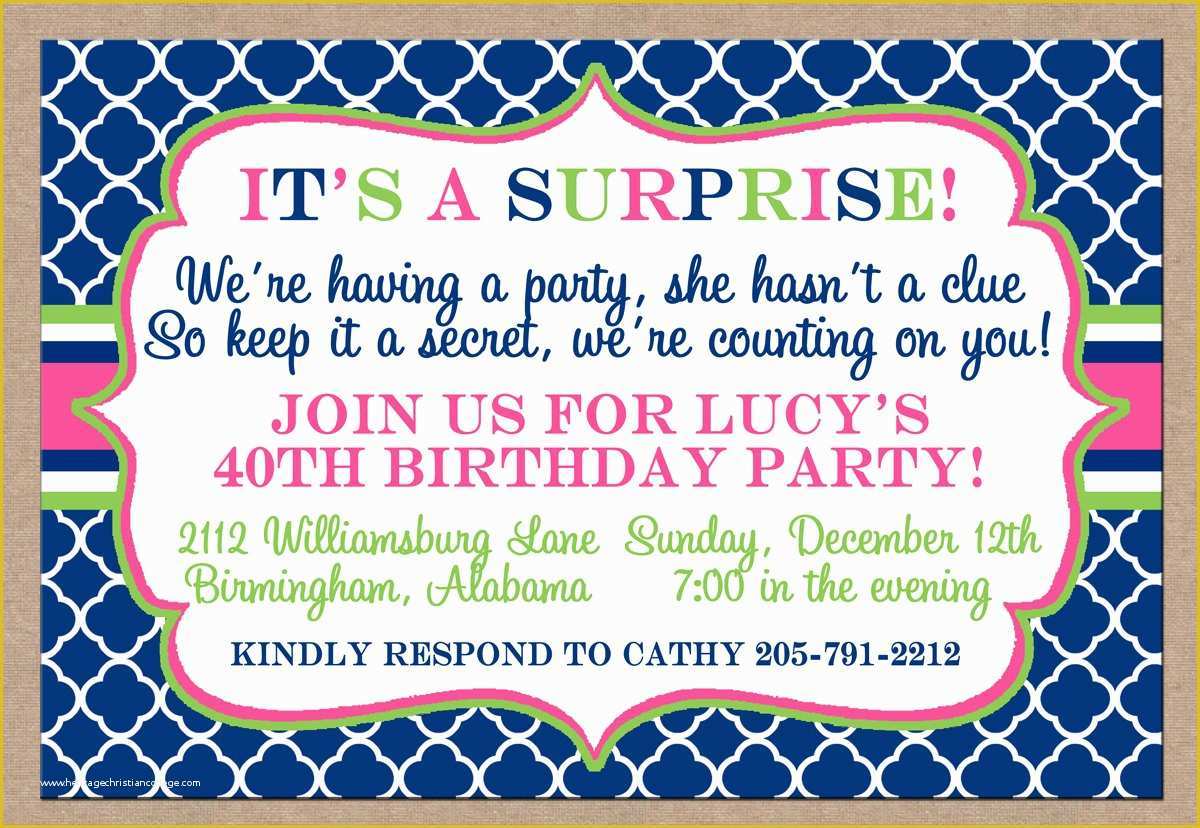 Free Surprise 50th Birthday Party Invitations Templates Of Free Surprise Birthday Party Invitations Templates