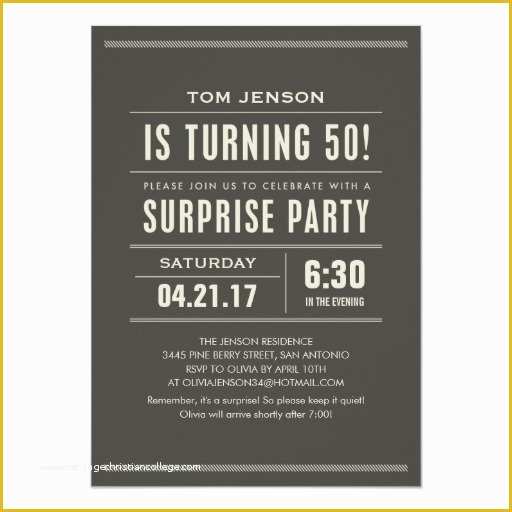 Free Surprise 50th Birthday Party Invitations Templates Of Surprise 50th Birthday Party Invitations