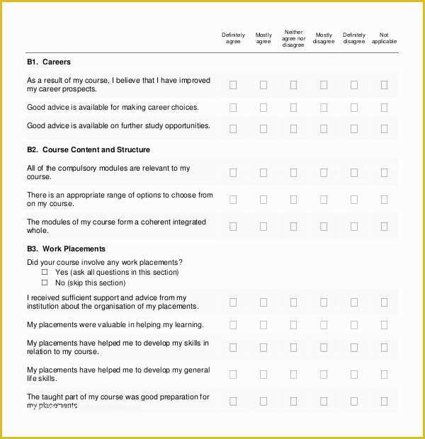 Free Survey Template Of 19 Student Survey Templates – Free Sample Example