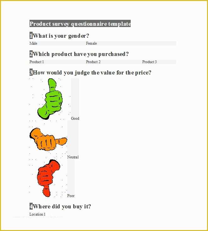 Free Survey Template Of 30 Questionnaire Templates Word Template Lab