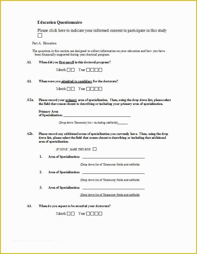 Free Survey Template Of 33 Free Questionnaire Templates Word Free Template