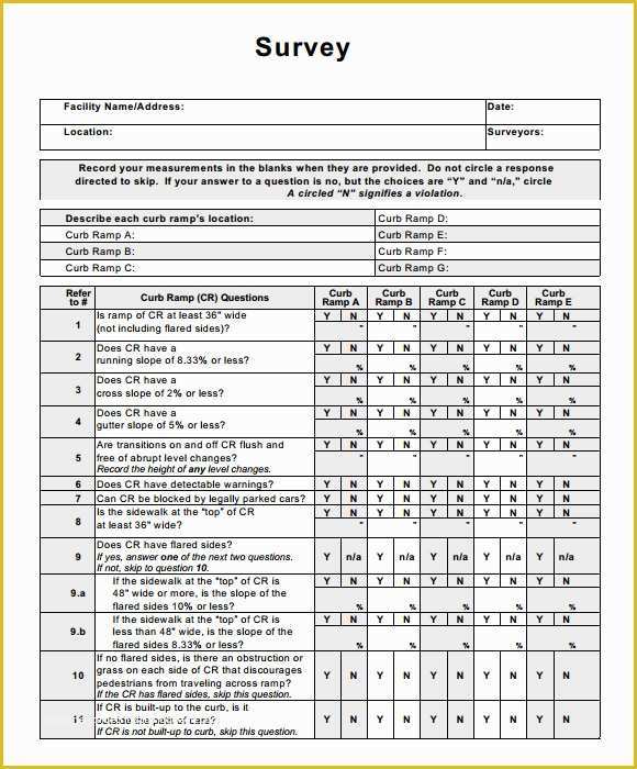 Free Survey Template Of 7 Blank Survey Samples