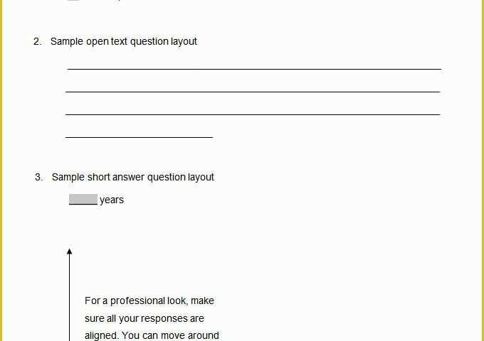 Free Survey Template Of Blank Survey Template