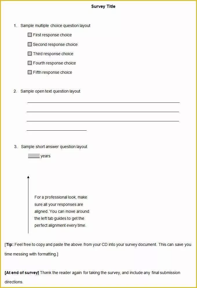 59 Free Survey Template