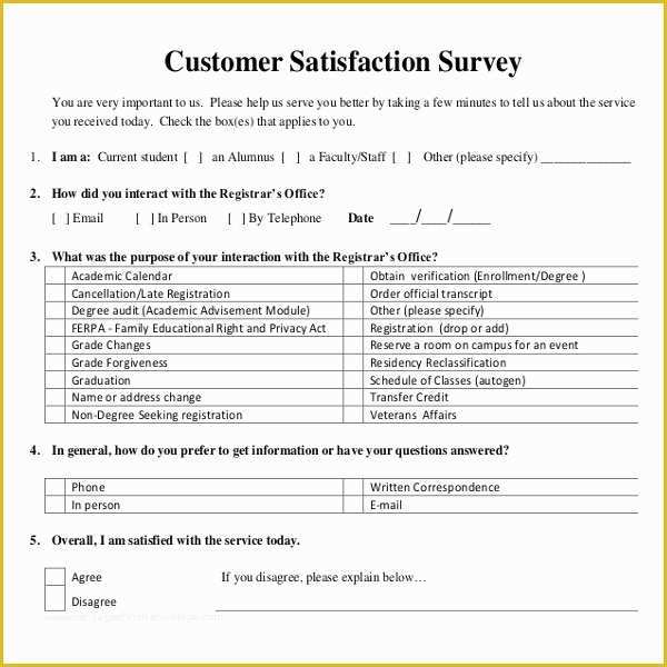 Free Survey Template Of Customer Survey Template Beepmunk