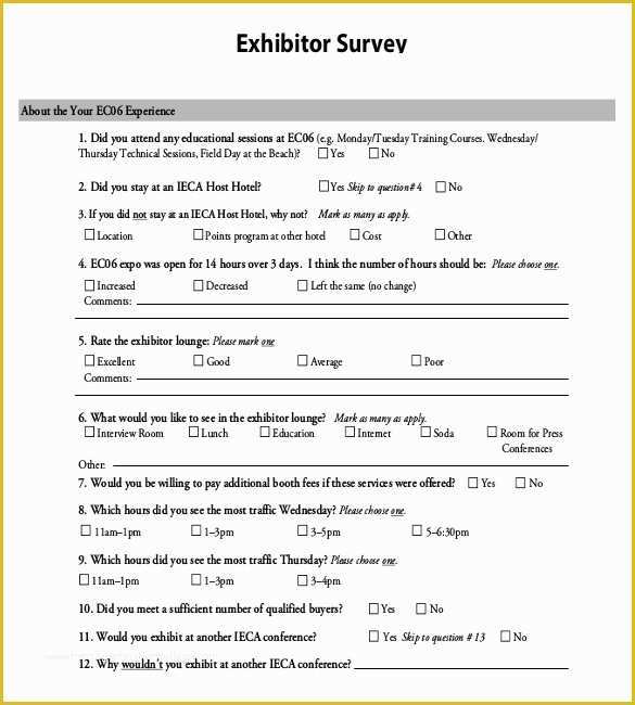 Free Survey Template Of Survey Template – 33 Free Word Excel Pdf Documents
