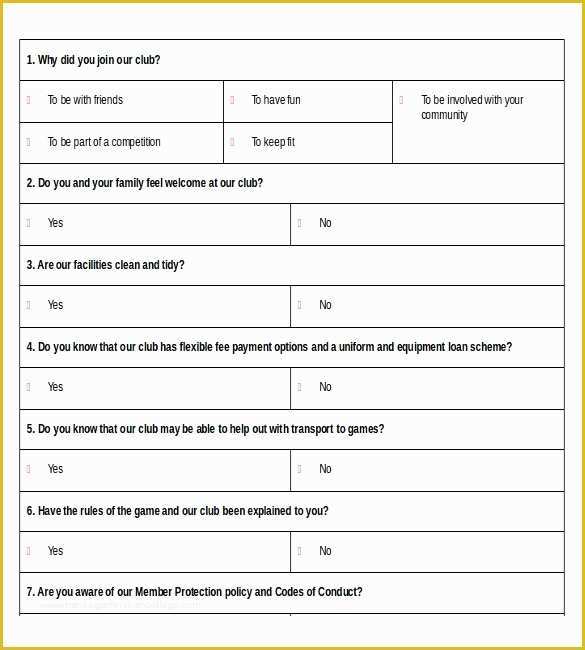 Free Survey Template Of Survey Template – 33 Free Word Excel Pdf Documents