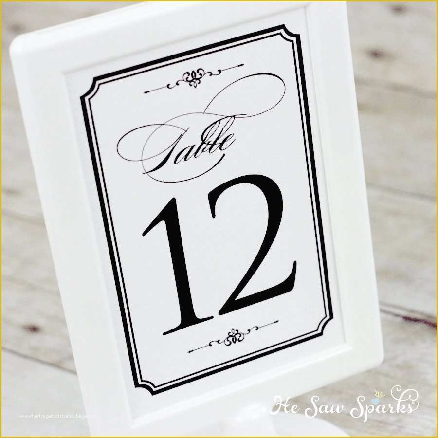 Free Table Number Templates Of 1 20 Table Numbers Diy Printable Classic by Hesawsparks On