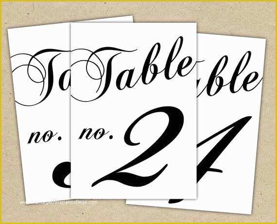 Free Table Number Templates Of Black Table Numbers Printable Template Instant Download