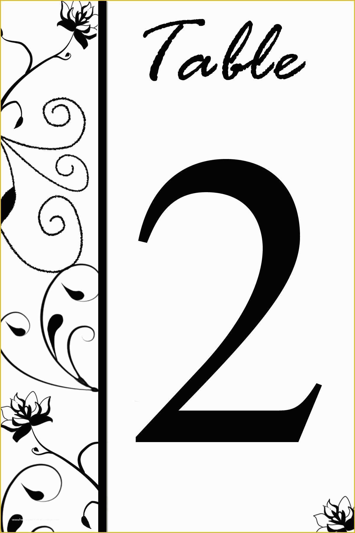 Free Table Number Templates Of Free Table Number Templates Swirly Flowers Bridal Party Tees