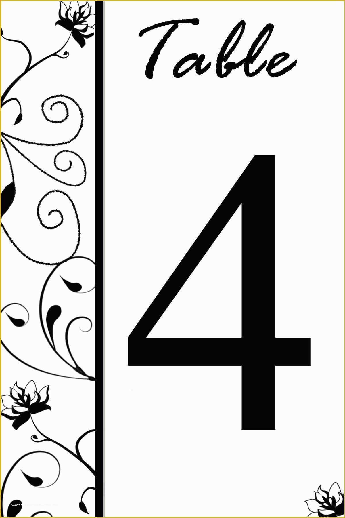 Free Table Number Templates Of Numbers Templates Free Bamboodownunder