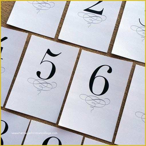 Free Table Number Templates Of Printable Classic Table Numbers 1 12