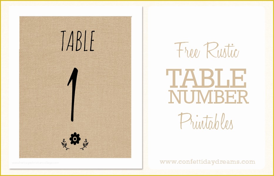 Free Table Number Templates Of Printables Archives