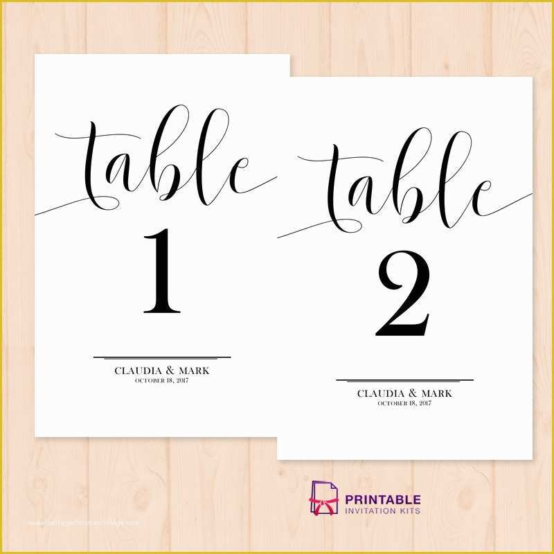 Free Table Number Templates Of Table Numbers Printable Pdf Template ← Wedding Invitation