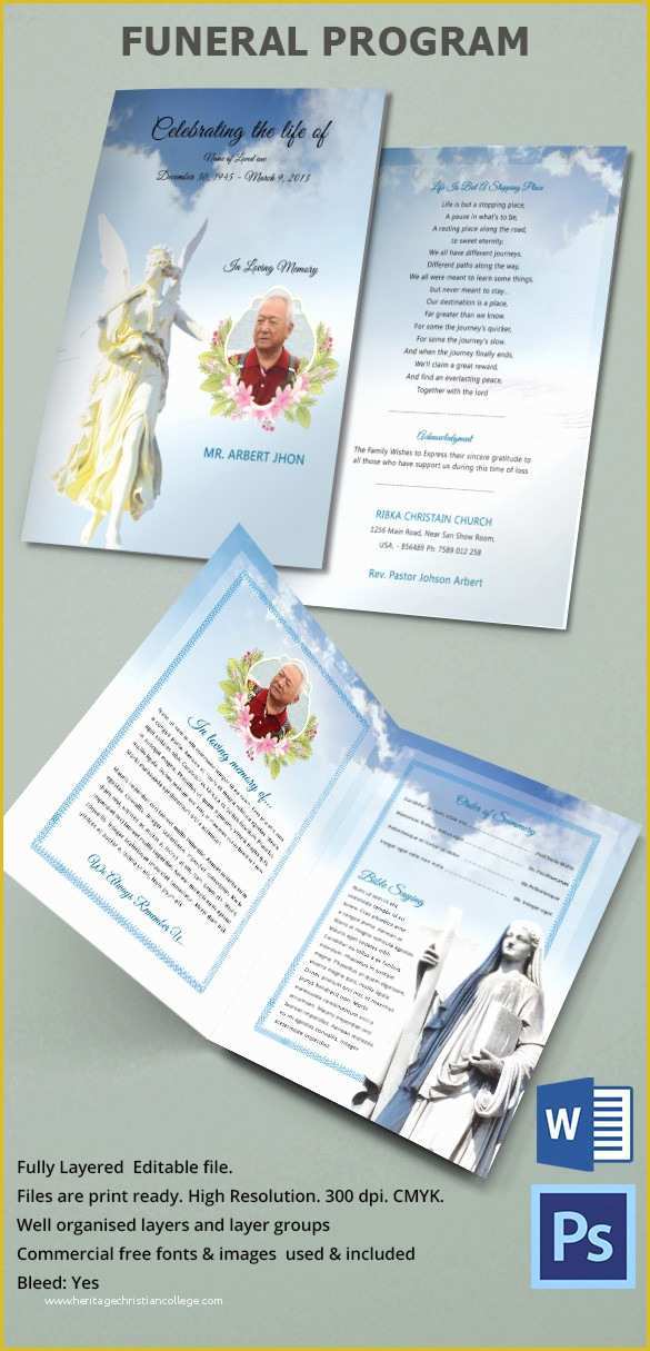 Free Template for Program Booklet Of 31 Funeral Program Templates – Free Word Pdf Psd