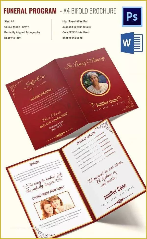 Free Template for Program Booklet Of 31 Funeral Program Templates – Free Word Pdf Psd