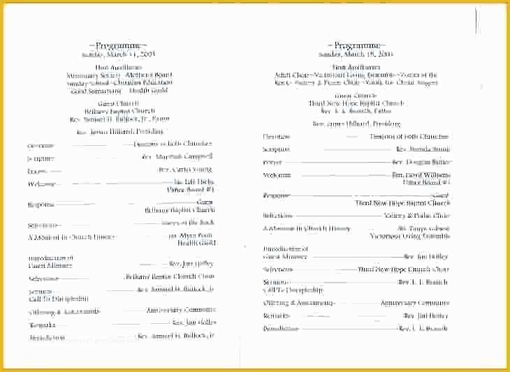 Free Template for Program Booklet Of Banquet Program Sample Church Anniversary format