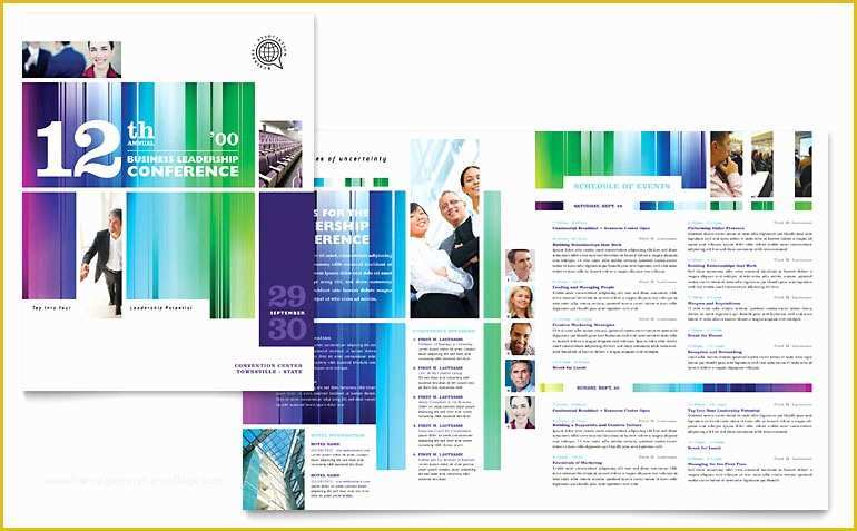 Free Template for Program Booklet Of Business Leadership Conference Brochure Template Word