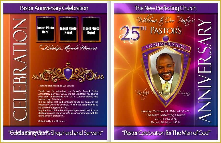 Free Template for Program Booklet Of Divine Pastor Anniversary Program