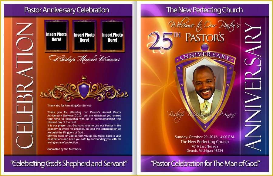 Free Template for Program Booklet Of Divine Pastor Anniversary Program