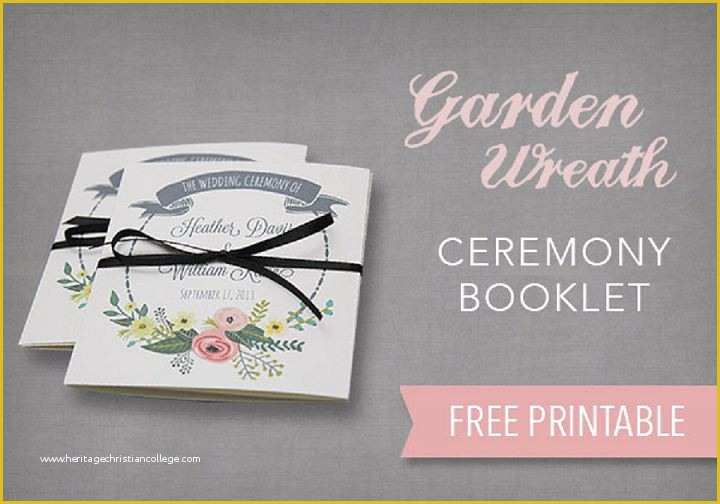 Free Template for Program Booklet Of Diy Tutorial Free Printable Ceremony Booklet Boho