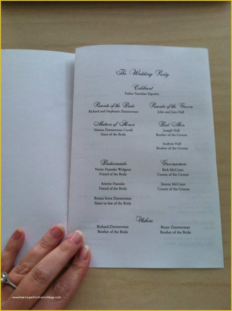 Free Template for Program Booklet Of Free Catholic Wedding Program Template