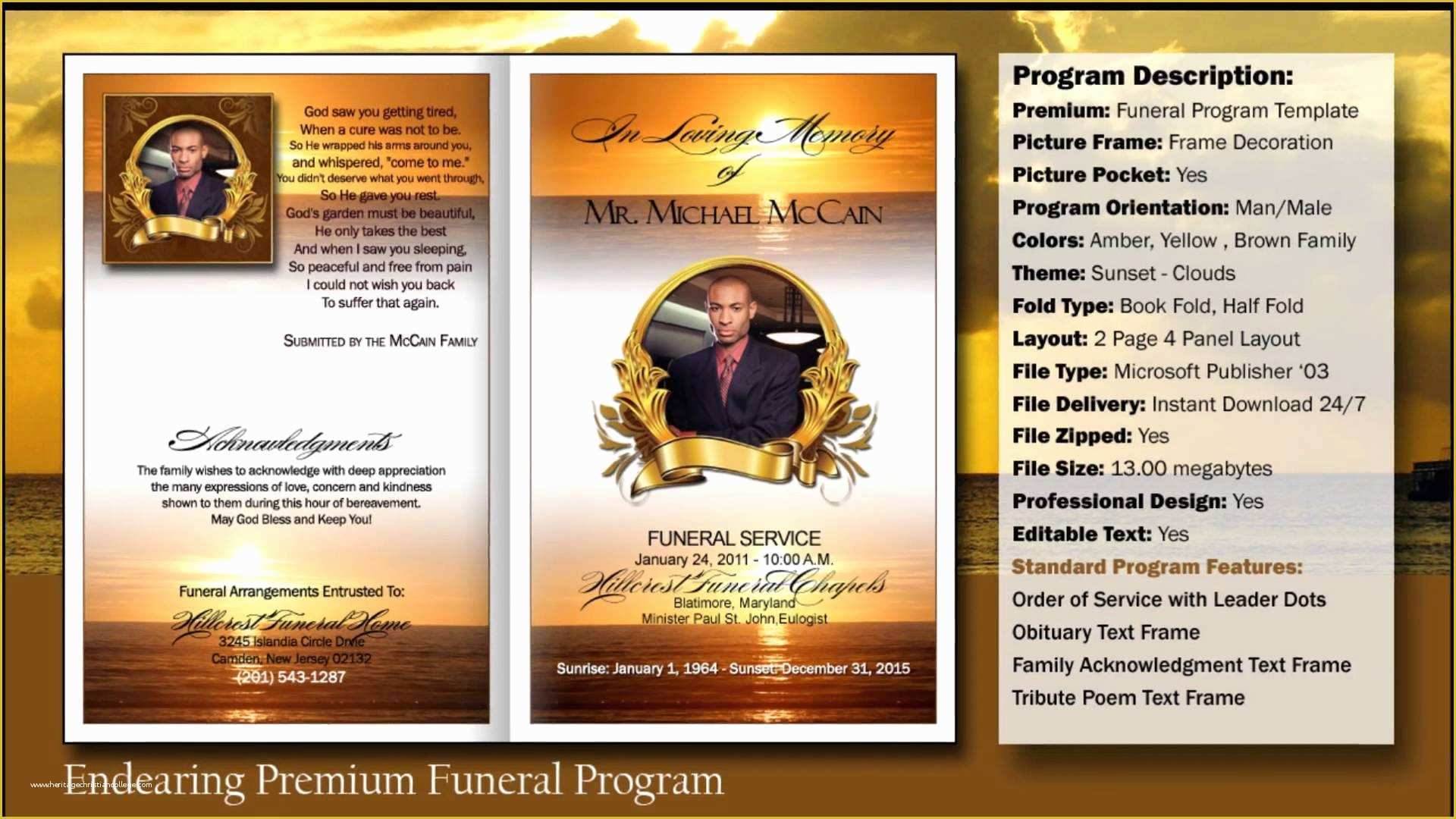 Free Template for Program Booklet Of Free Funeral Program Template Microsoft Publisher