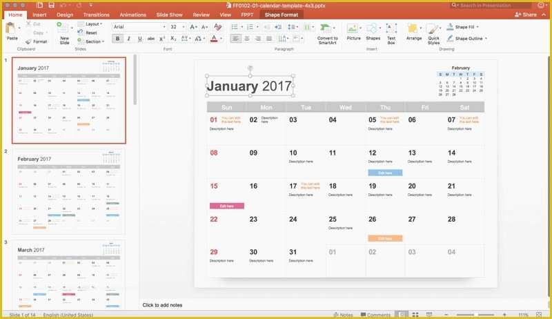 Free Template Powerpoint 2018 Of 2018 Powerpoint Calendar Template Download
