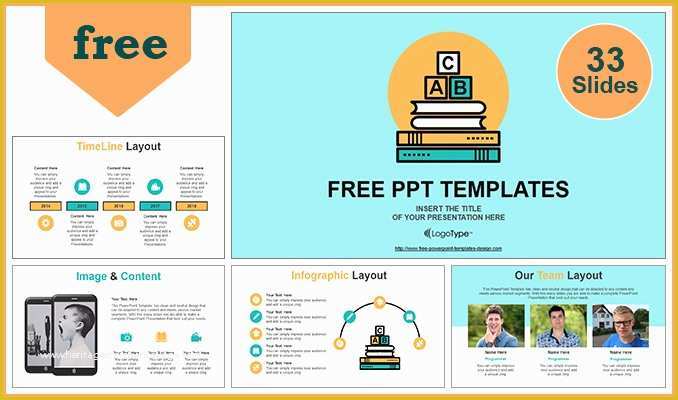 Free Template Powerpoint 2018 Of Alphabet Blocks Of Education Concept Powerpoint Template