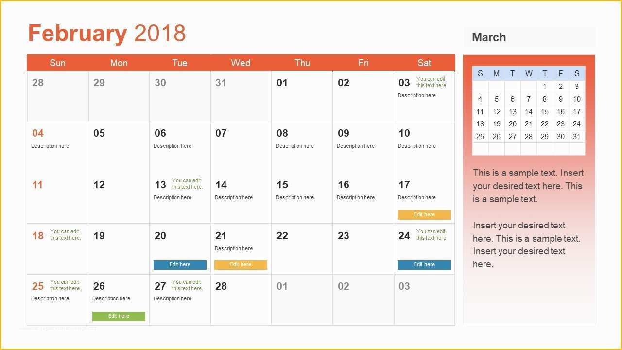 Free Template Powerpoint 2018 Of Powerpoint Calendar Template Year 2018 Slidemodel