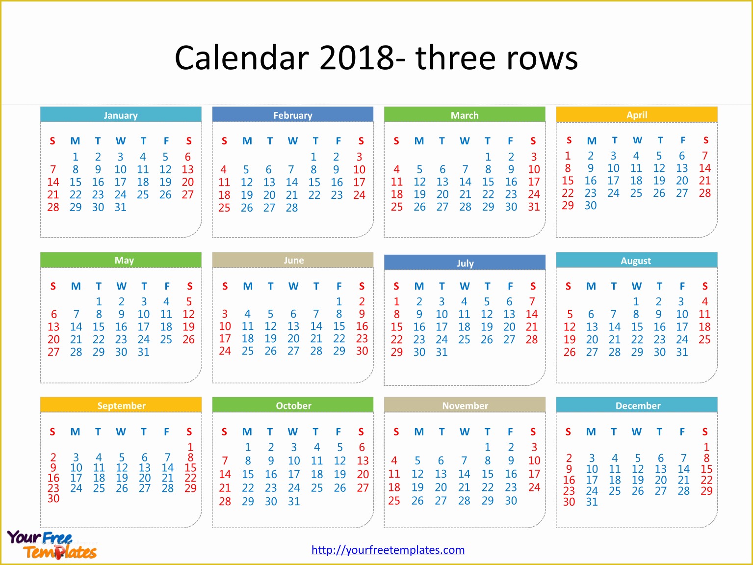 Free Template Powerpoint 2018 Of Printable Calendar 2018 Free Powerpoint Templates