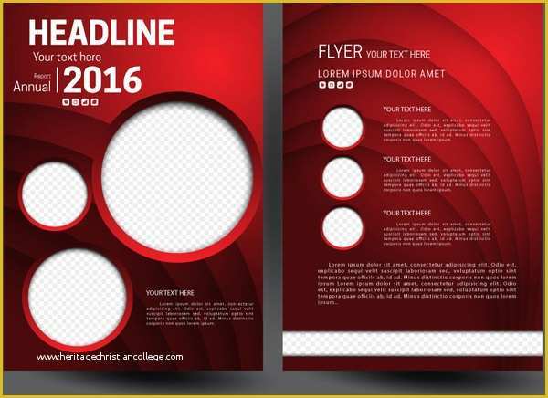 Free Templates for Flyers and Brochures Of Annual Report Flyer Template D Red Background Free Vec