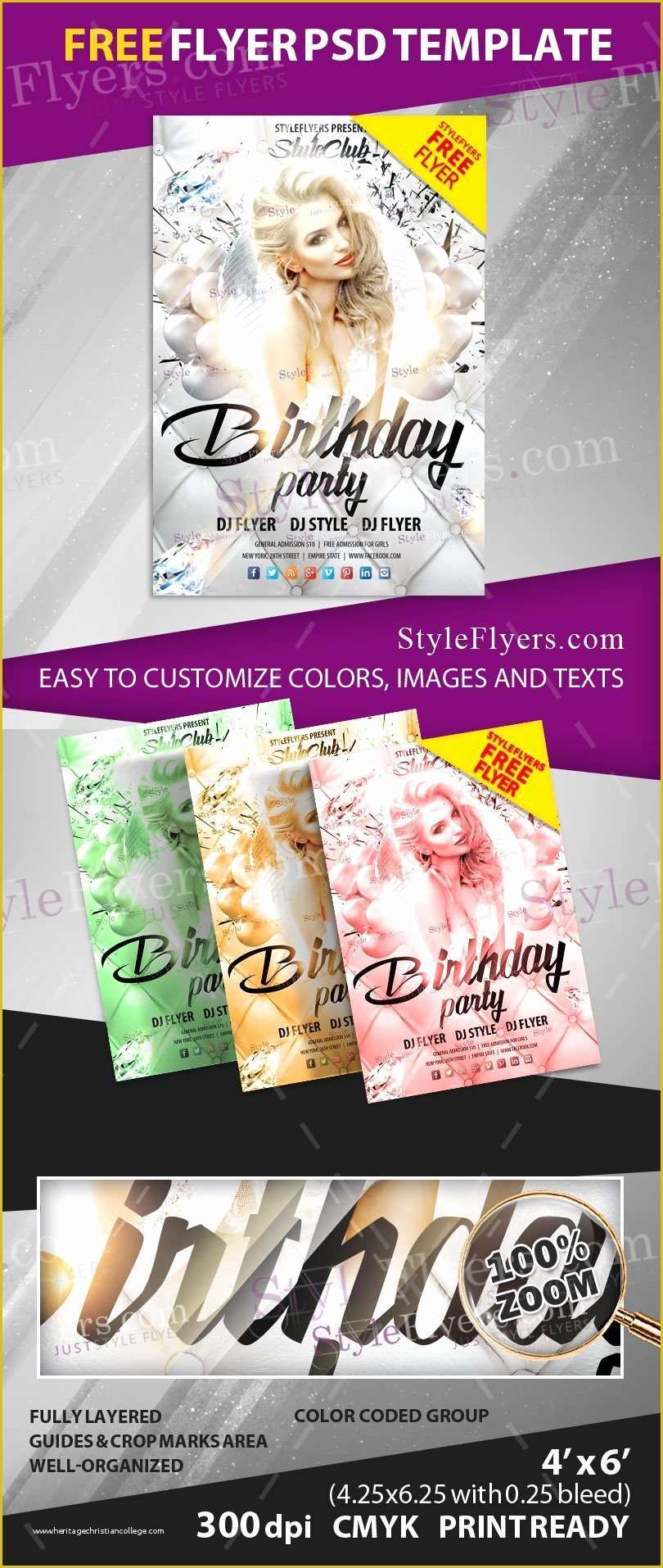 Free Templates for Flyers and Brochures Of Birthday Party Free Psd Flyer Template Free Download