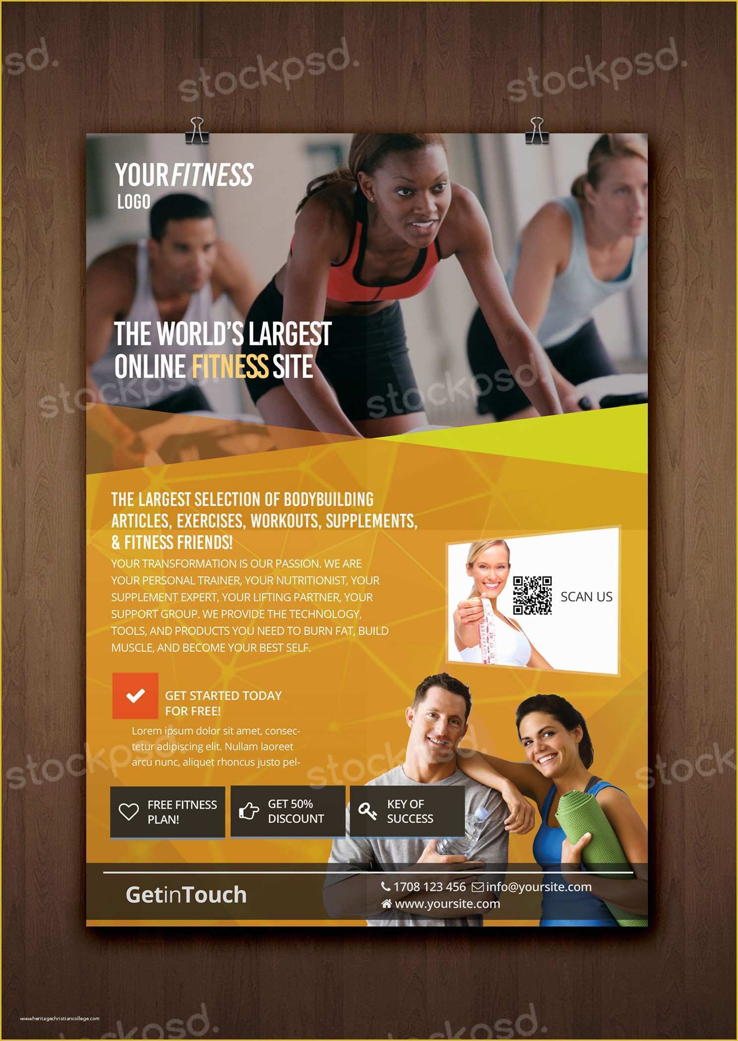 Free Templates for Flyers and Brochures Of Fitness Gym & Health Free Psd Flyer Template Stockpsd