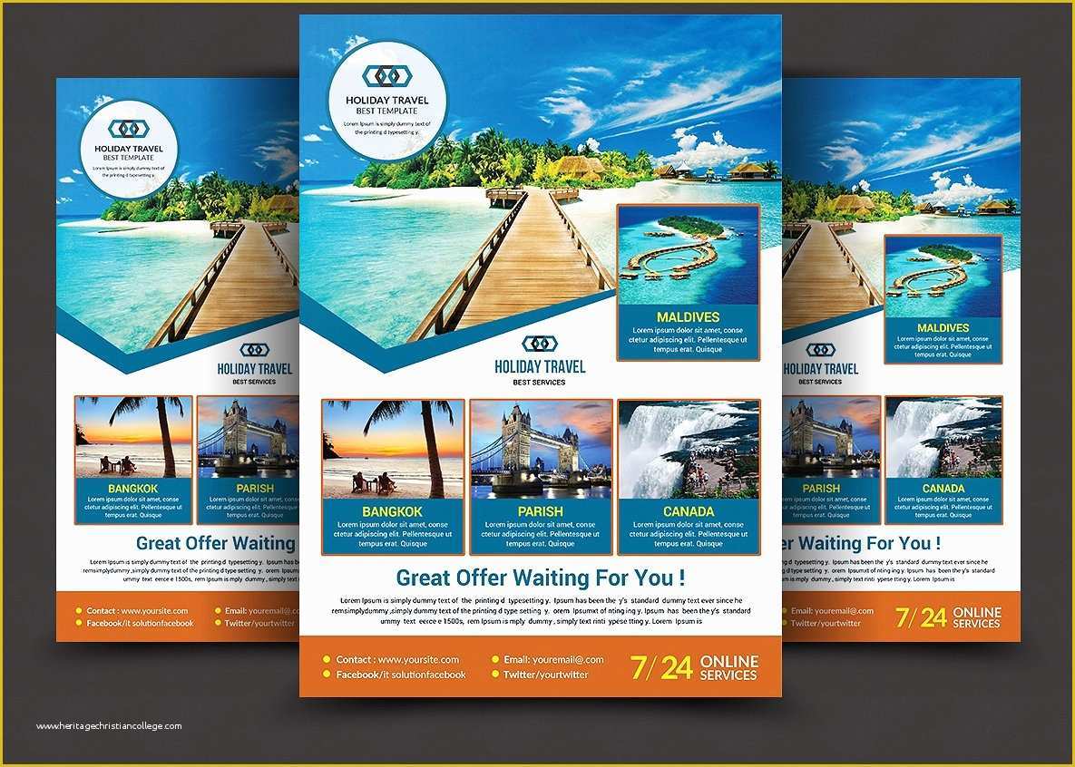 Free Templates for Flyers and Brochures Of Holiday Travel Flyer Flyer Templates Creative Market