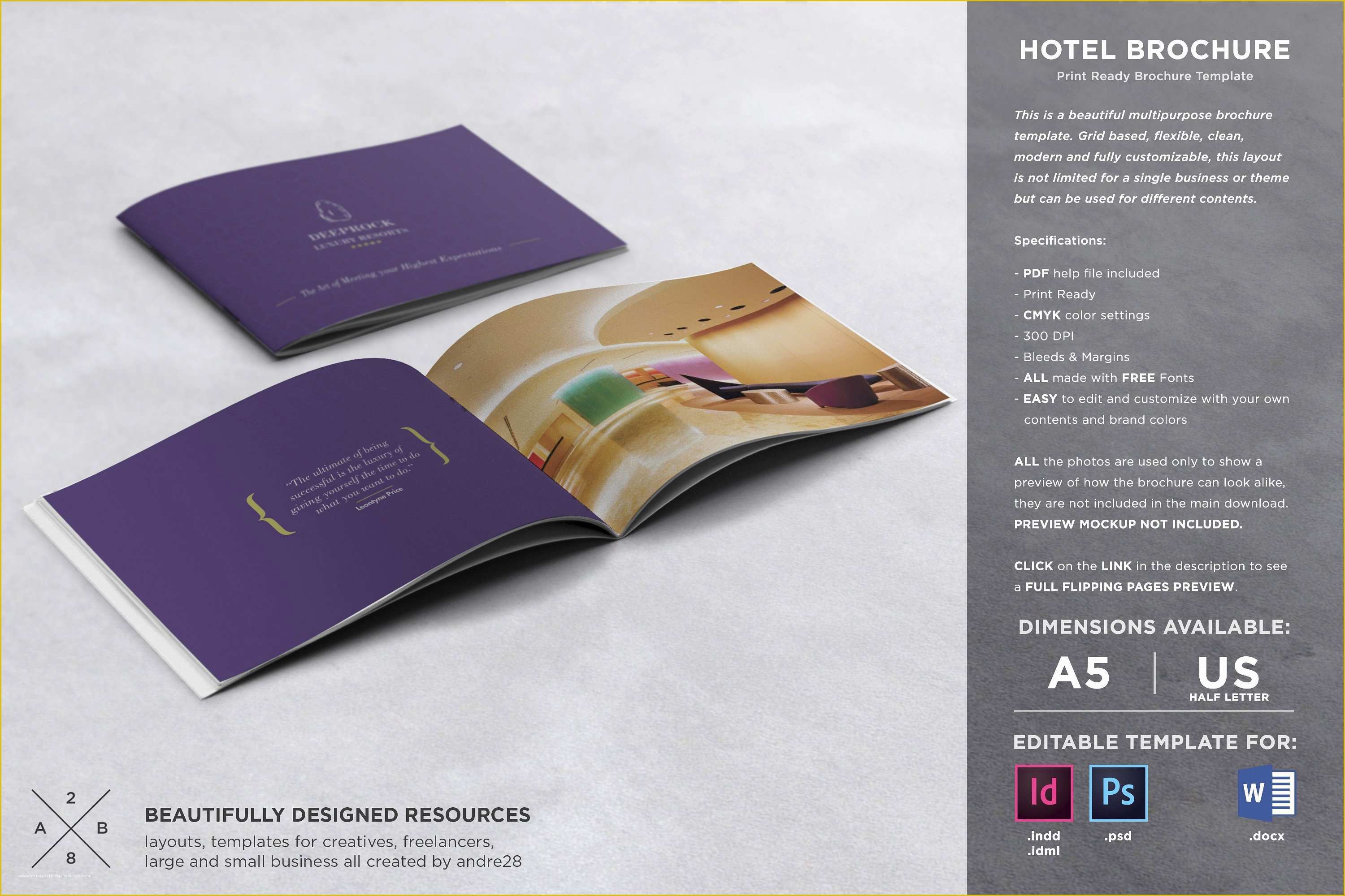 Free Templates for Flyers and Brochures Of Hotel Brochure Template Brochure Templates Creative Market